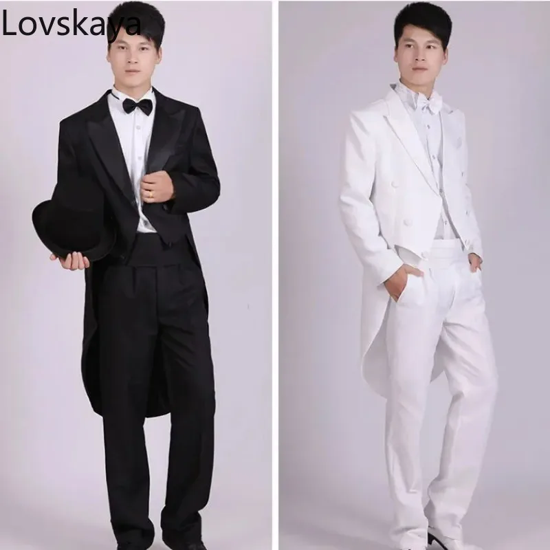 

Men's Blazers Slim Fit Wedding Prom Tuxedo Man Suit Men Suits 4 Piece Tailcoat Suits