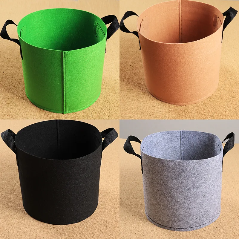 5pcs Thickened Non-woven Planting Bag Felt Grow Bag Garden Balcony Flower Pot Container