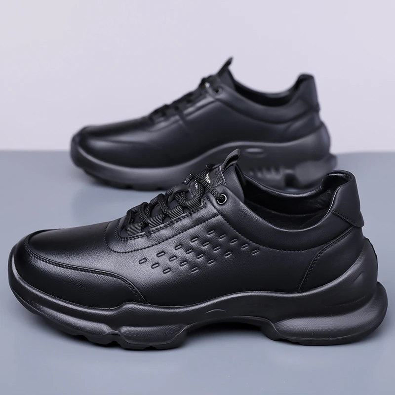 

Casual men's shoes Designer's minimalist and comfortable style Outdoor tourism and sports Walking Black lace up shoes quality