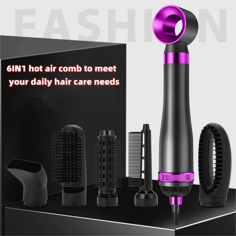 Hair Dryer 6 in 1 Hot Comb Multi Hair Styler With Curling Iron Hair Straightener With Hair Brush For Hair Dryer