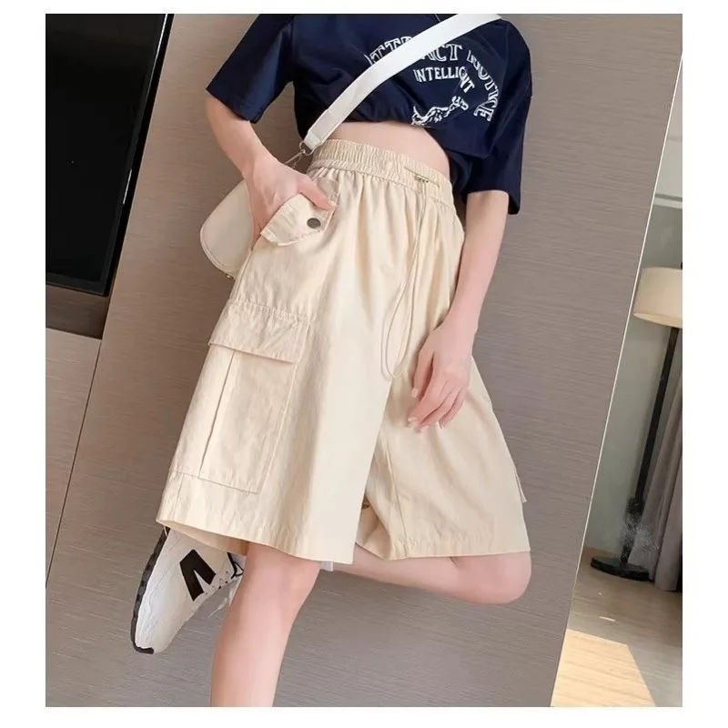 

Women's High Waist Wide Leg Cargo Shorts Summer Multi-Pocket Loose Casual Hot Pants