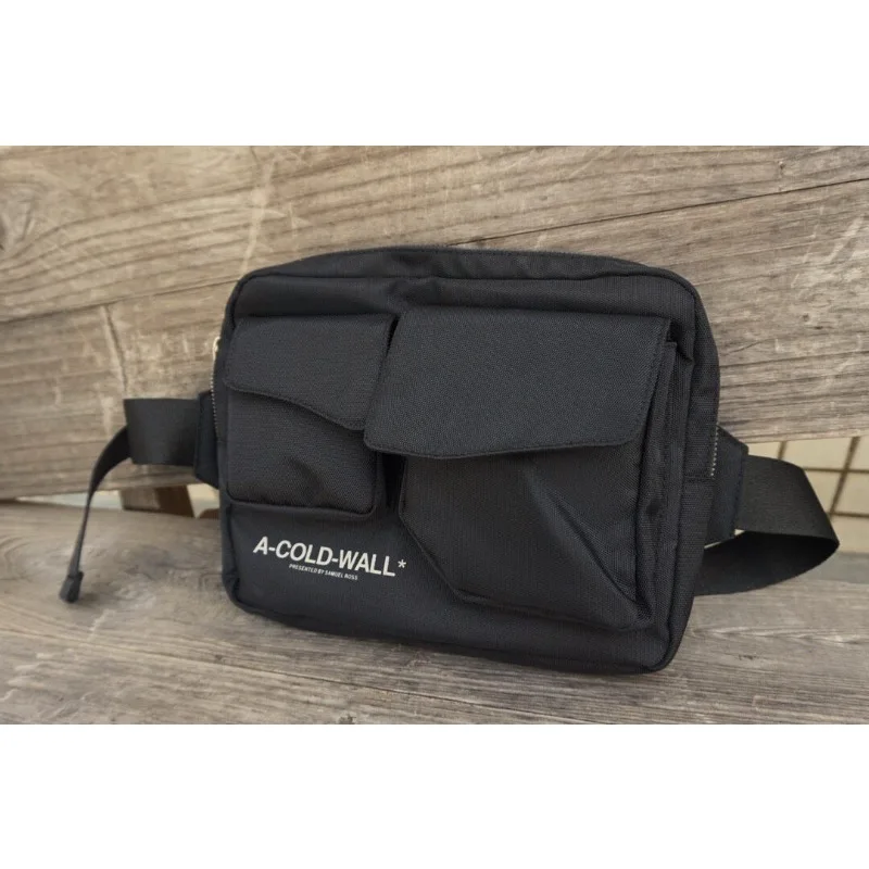 high-street-acw-black-nylon-logo-print-waist-bag-crossbody-bag