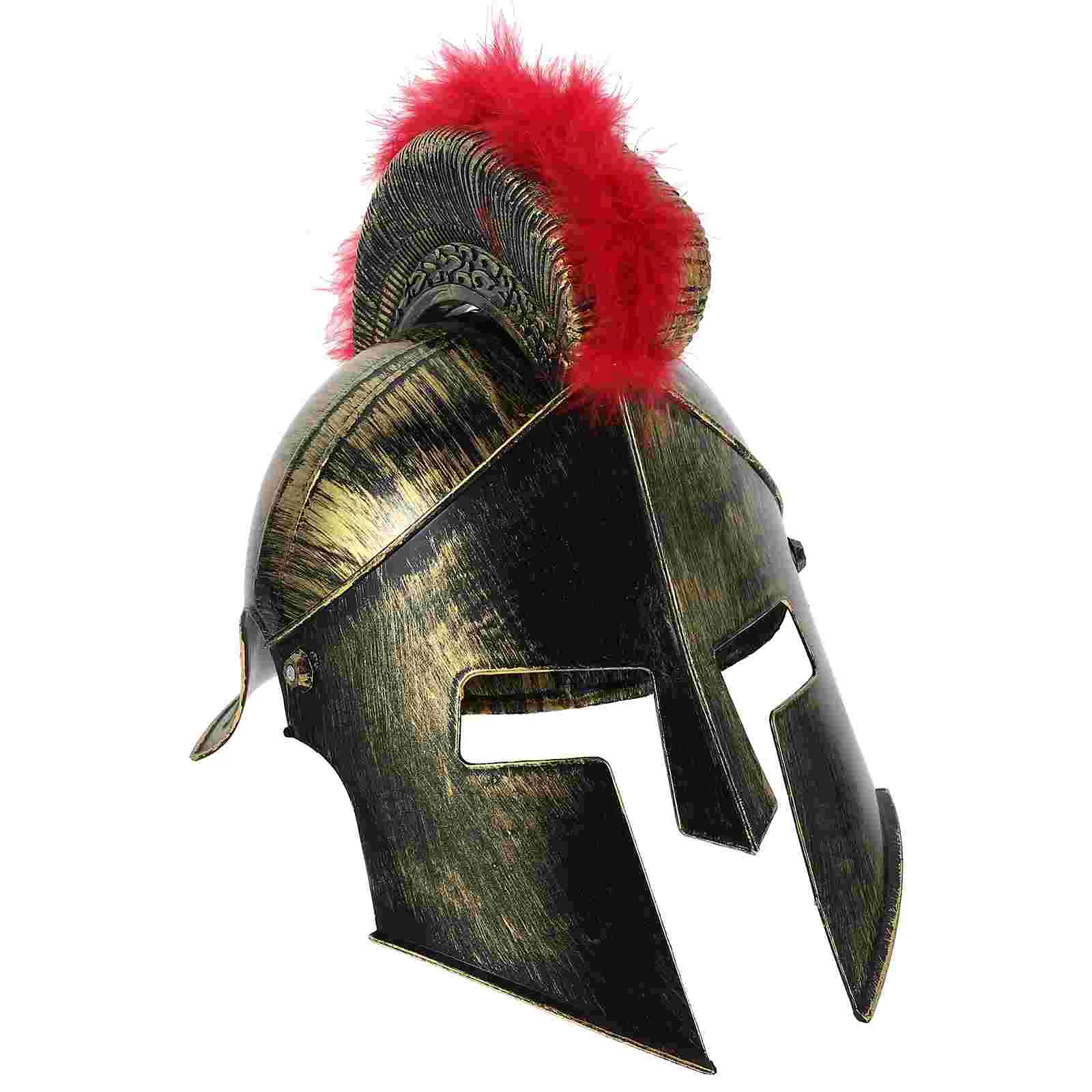 

Samurai Hat Gladiator Plume Corinthian Helmets Costume Soldier Vintage Cosplay Headgear Man Roman Soldier Prop