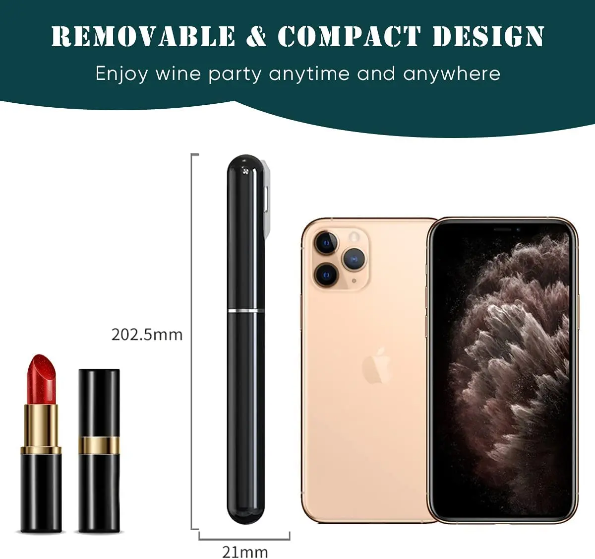 ワインボトルオープナー,2 in 1,エアポンプ,屋外用,ワイン用,ポータブル,旅行用,ワイン用