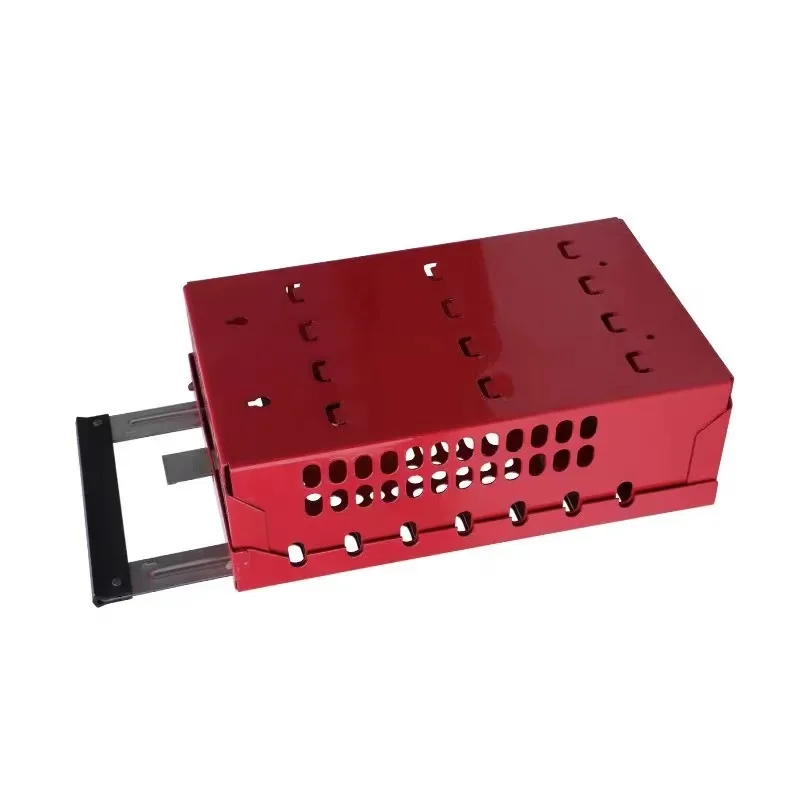 

Portable Wall Mounted Dual-purpose Metal Padlock Box Steel Handle 14 Locks Group Safety Lockout Box Multiple Points Locking