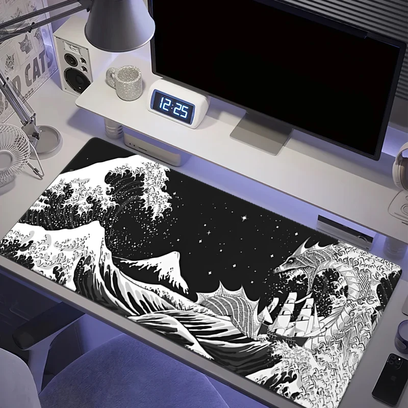 

Water Monster Pattern Silicone Gaming Mouse Pad Large Keyboard Pad Topographic Mouse Pad for Keyboard with Anti-Slip Table Mat