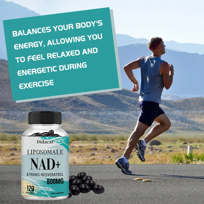 مكمل الدهون NAD - مضاد للشيخوخة، يجدد الطاقة والتركيز، يدعم إصلاح الخلايا، وتعزيز عملية التمثيل الغذائي - 120 كبسولة