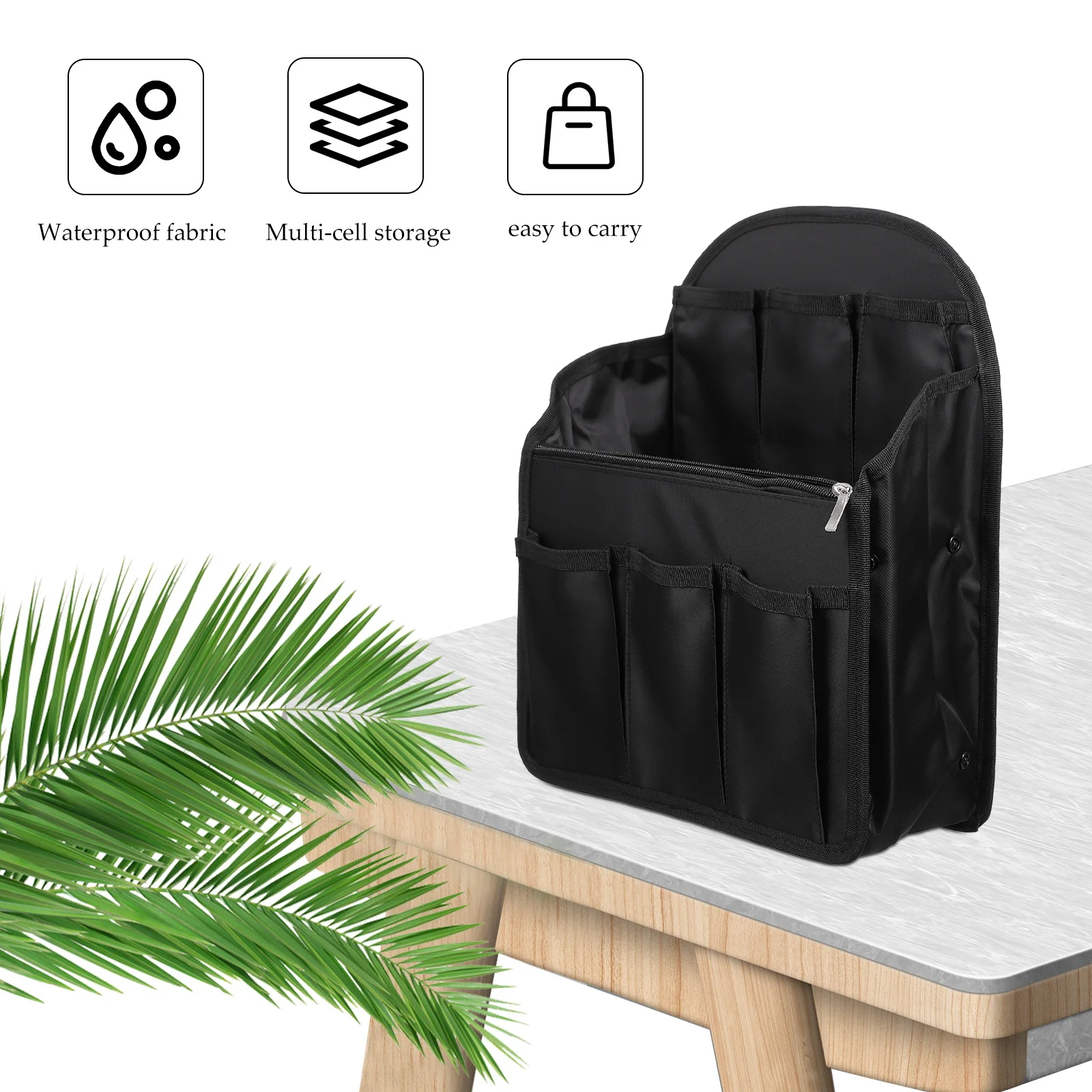 

1Pcs Portable Backpack Organizer Insert Black Multiple Pockets Design for Easy Access Essentials Backpack Organizer Insert