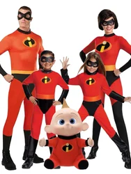 Disney Women and Men  Mr. Incredible Cosplay Costume Halloween Costume Kids Suit Mask Superhero Jumpsuits