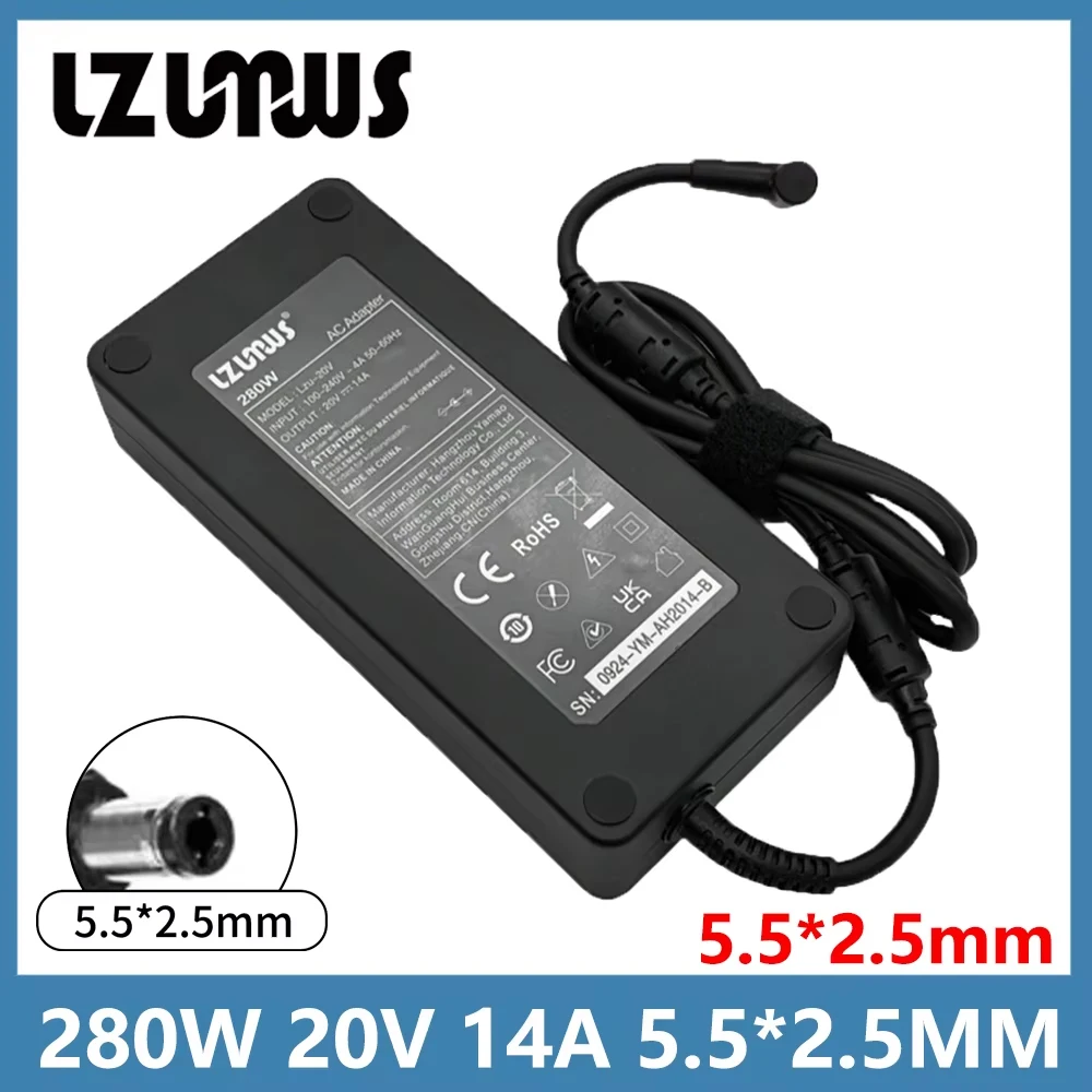 280W 20V 14A Laptop Charger For MSI GS65 GS75 P65 Creator GL62VR WS65 Power Adapter DC 5.5*2.5mm A17-280P1A Supply