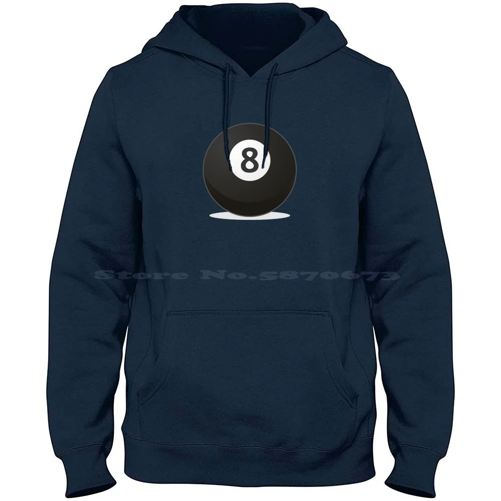 Ball 8 100% Pure Cotton Hoodie Tshirt Symbol Cue Macro Eightball One Pool Object Shiny Icon Sports Studio Number Colorful Over