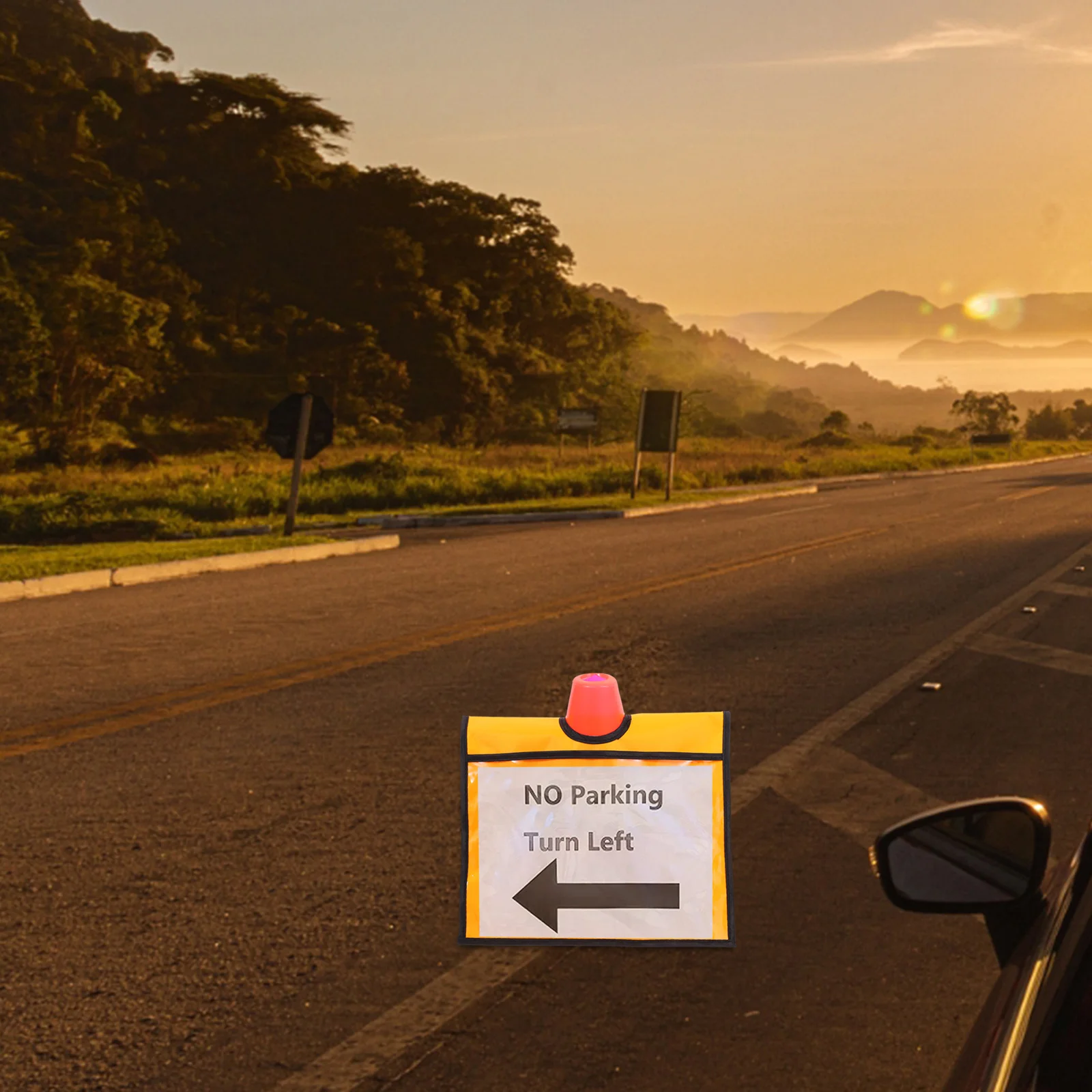 2Pcs Portable Traffic Cone Sleeve with Pocket Durable High Visibility Perfect for Safety Warnings Sports Training Outdoor Events