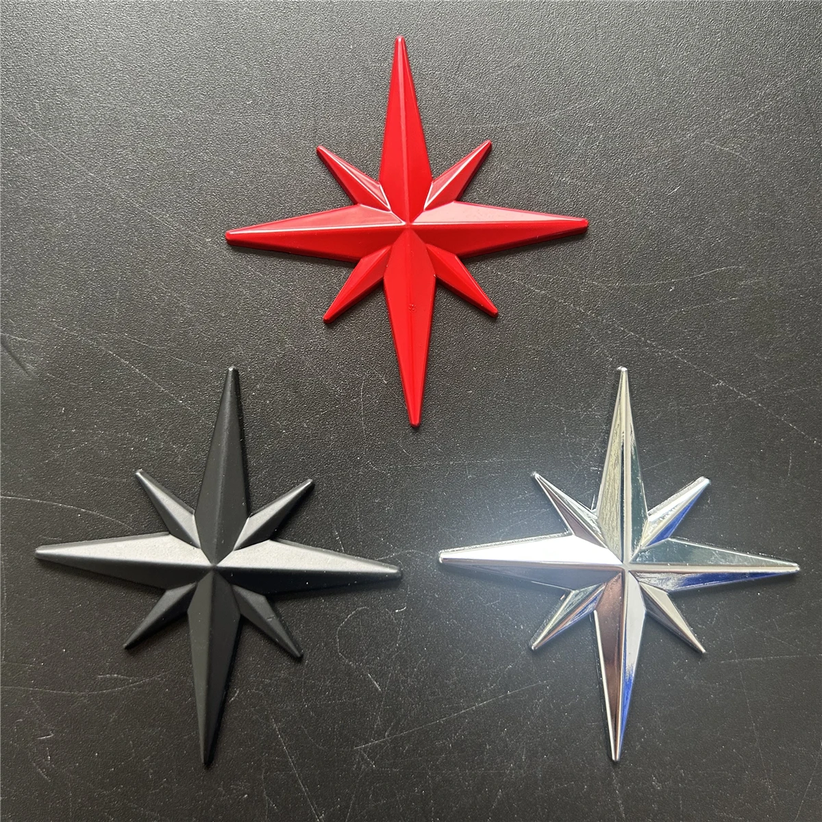 1Pcs 3D Metal Car Decoration Metal Guide Star Adhesive Car Badge Emblem Sticker for Universal Cars Moto Bike Car Styling