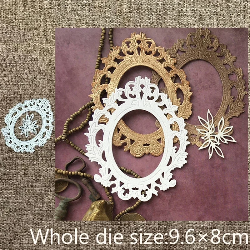 

New Design Craft Metal stencil mold Cutting Die lace oval frame decoration scrapbook die cuts Album Paper Card Craft Embossing