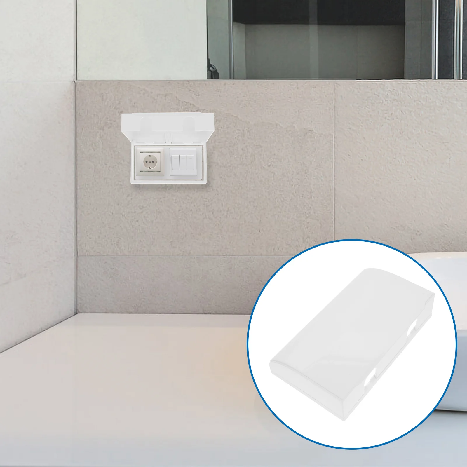 

Waterproof Socket Cover Abs Adhesive Wall Mount Box For Bathroom Outdoor Use Water-Resist Outlet Protector Electrical Outlet