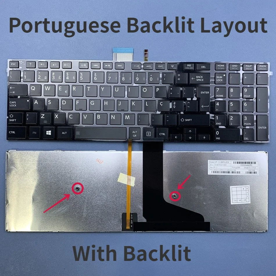 

Portuguese Backlit Laptop Keyboard For TOSHIBA C70-A C70-AB C70-AS C70D-A C75-A C75D-A C70T-A C70DT-A Series Black PO Layout