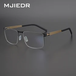 New Square Titanium Alloy Glasses Frame Men Optical Myopia Prescription Eyeglasses Frame Women Denmark Luxury Screwless Eyewear