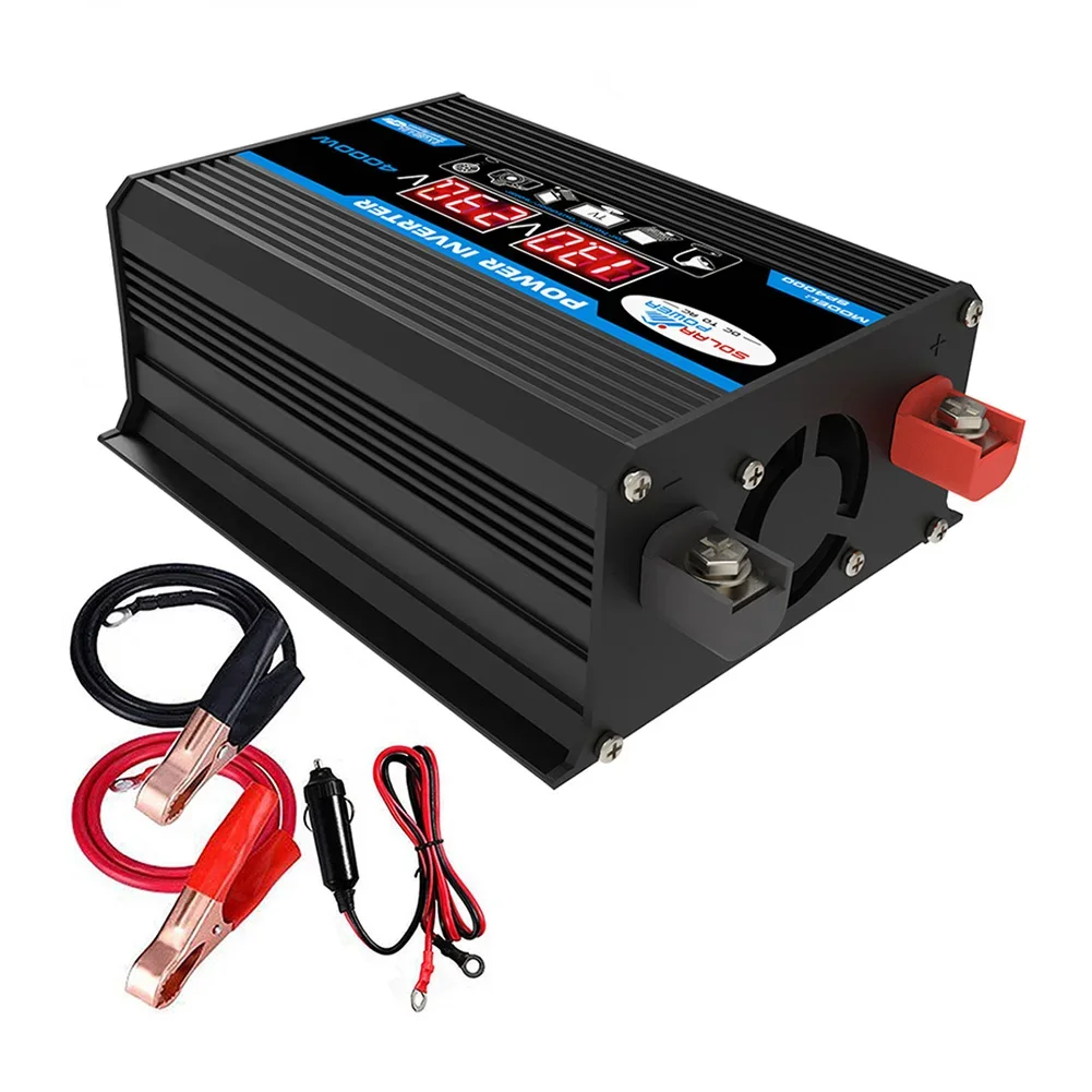 300W Pure Sine Wave Inverter 12V/24V/48V/60V DC to AC 220V 110V Voltage Transformer Power Socket Converter for Car Home Outdoor