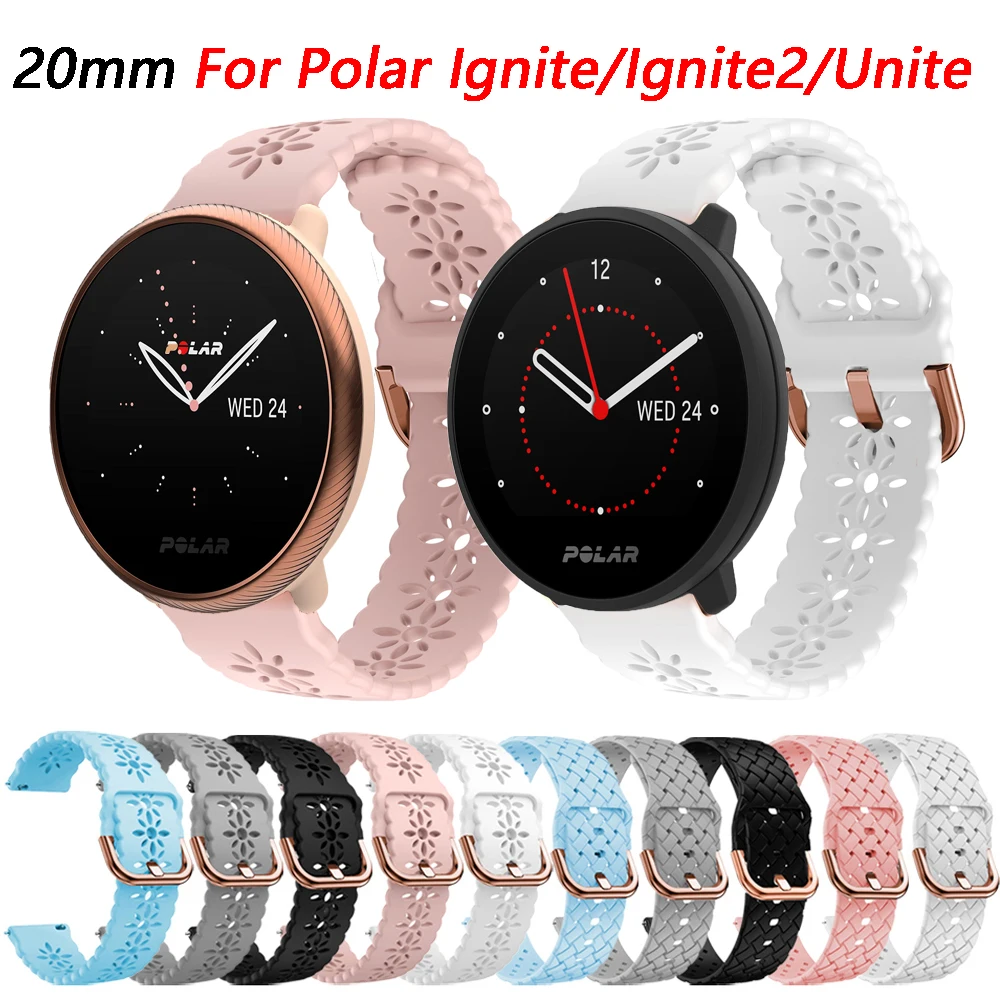 20MM Silicone Band For Polar Unite/Ignite 2 Sports Smart Watch Replacement Watchband Bracelet For Polar Ignite/Pacer Strap Belt