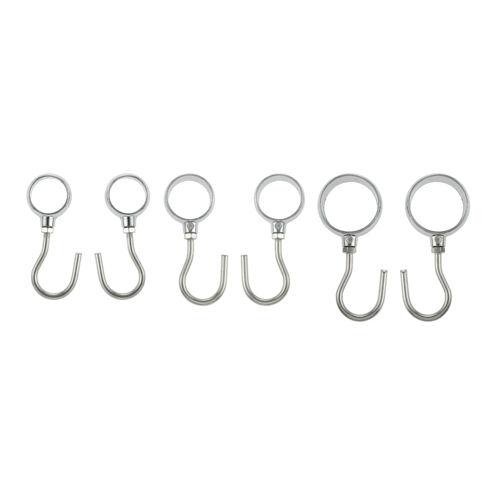 2Pc Silver Kitchen Stainless Steel Hanging Tube Pipe Rod Hook for Wardrobe Bathroom 22/25/32mm Movable Towel Clothes Hook Hanger