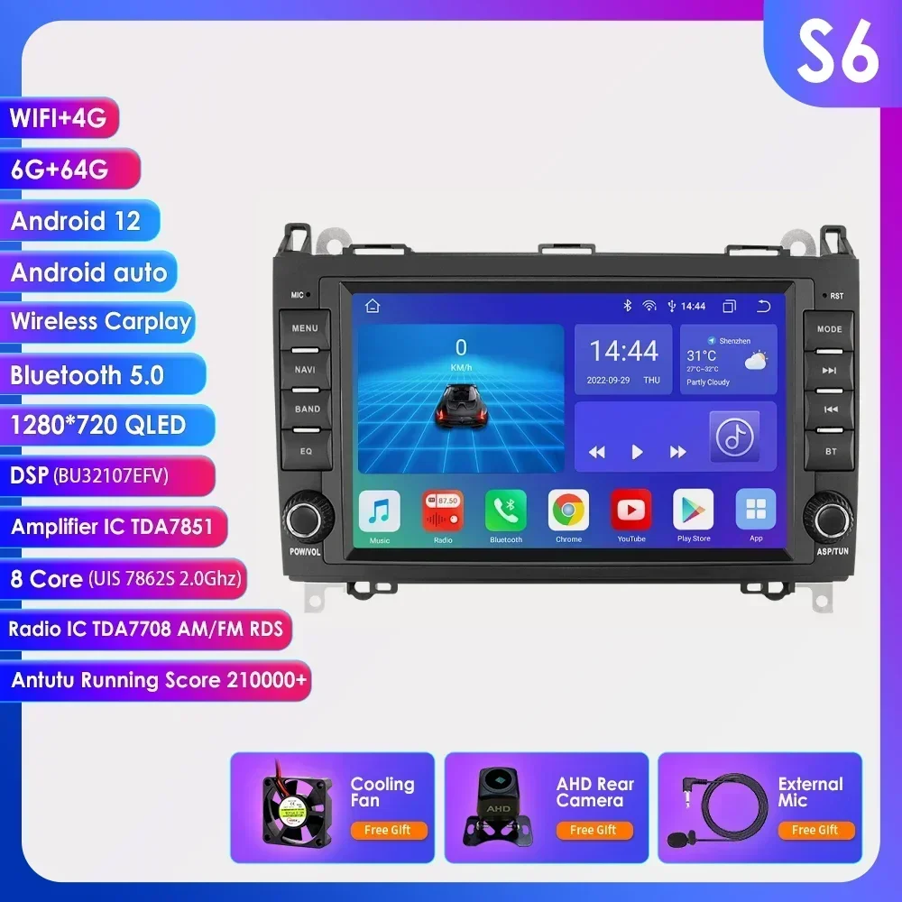 Android Auto Radio Voor Mercedes Benz B200 W245 W169 W639 B180 B160 B170 A150 W906 Auto Stereo Multimedia 8Inch Scherm Speler Gps