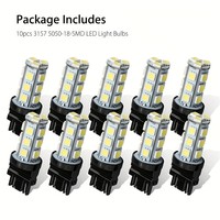 10PCS 3157 3156 5050 6000K Super White 18SMD LED Reverse Tail Brake Signal Light Bulbs for Reverse Light  and Tail Brake Light