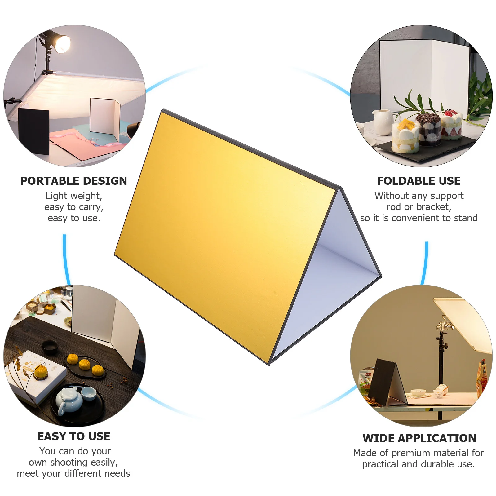 

Foldable Photography Reflector A4 Background Board Multi-Color Reflective Display Panel for Product Jewelry Food Camera Lighting