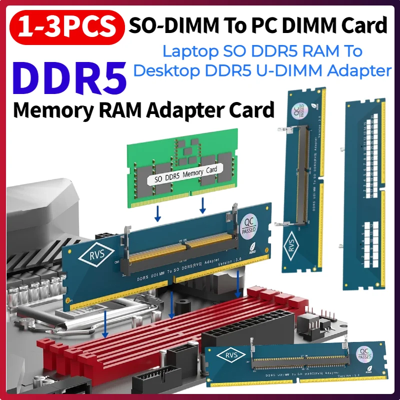 Laptop SO DDR5 RAM To Desktop DDR5 U-DIMM Adapter DDR5 Memory RAM Converter SO-DIMM To PC DIMM Card Laptop To Desktop