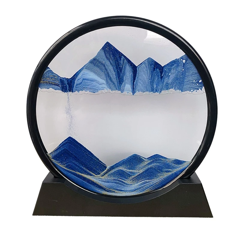 

NEW_7 Inch Moving 3D Sand Art Picture Flowing Sand Round Glass Hourglass