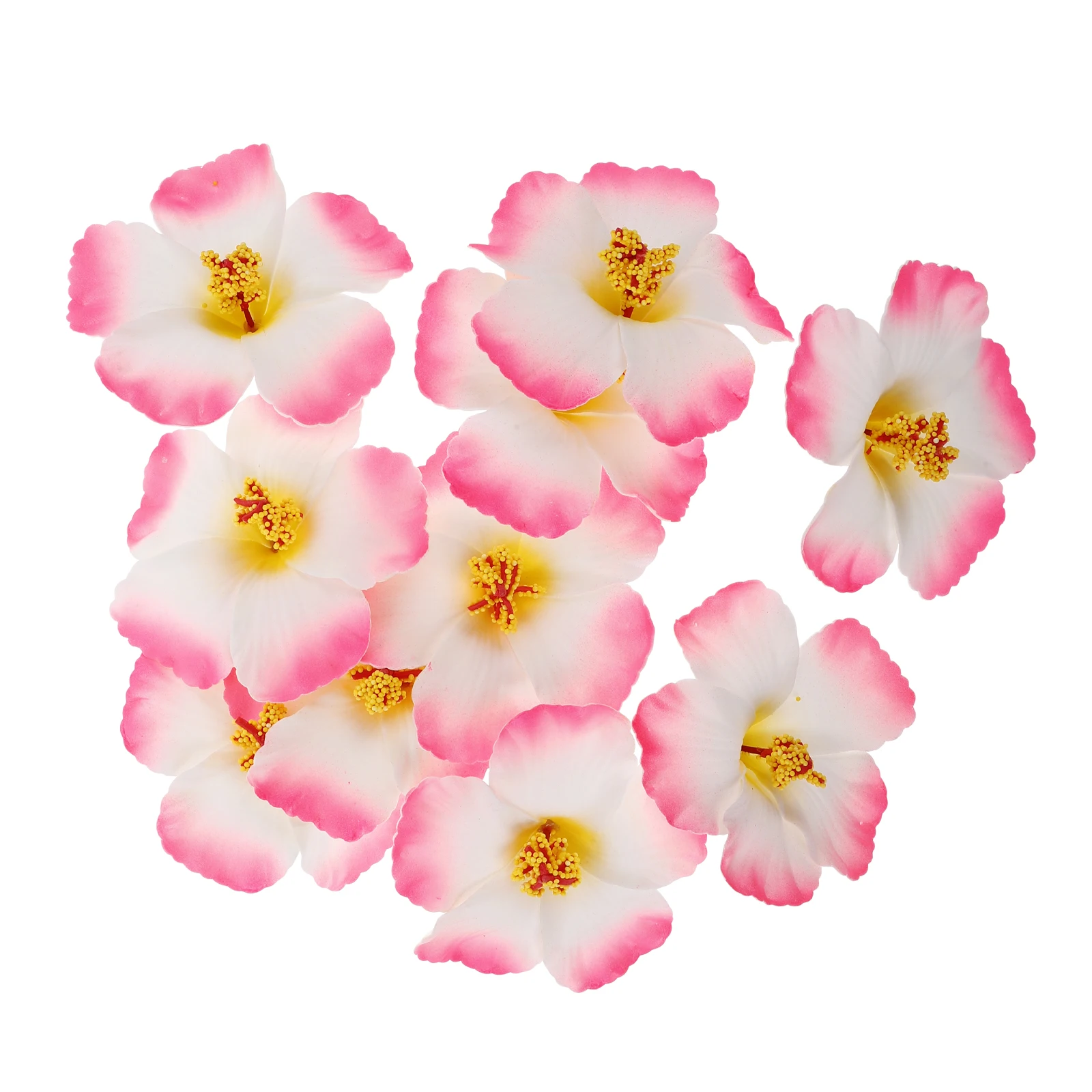 

10 Pcs Artificial Flower Decoration Faux Hibiscus Beach Party Supplies Tropical Theme Wedding Event Accessories