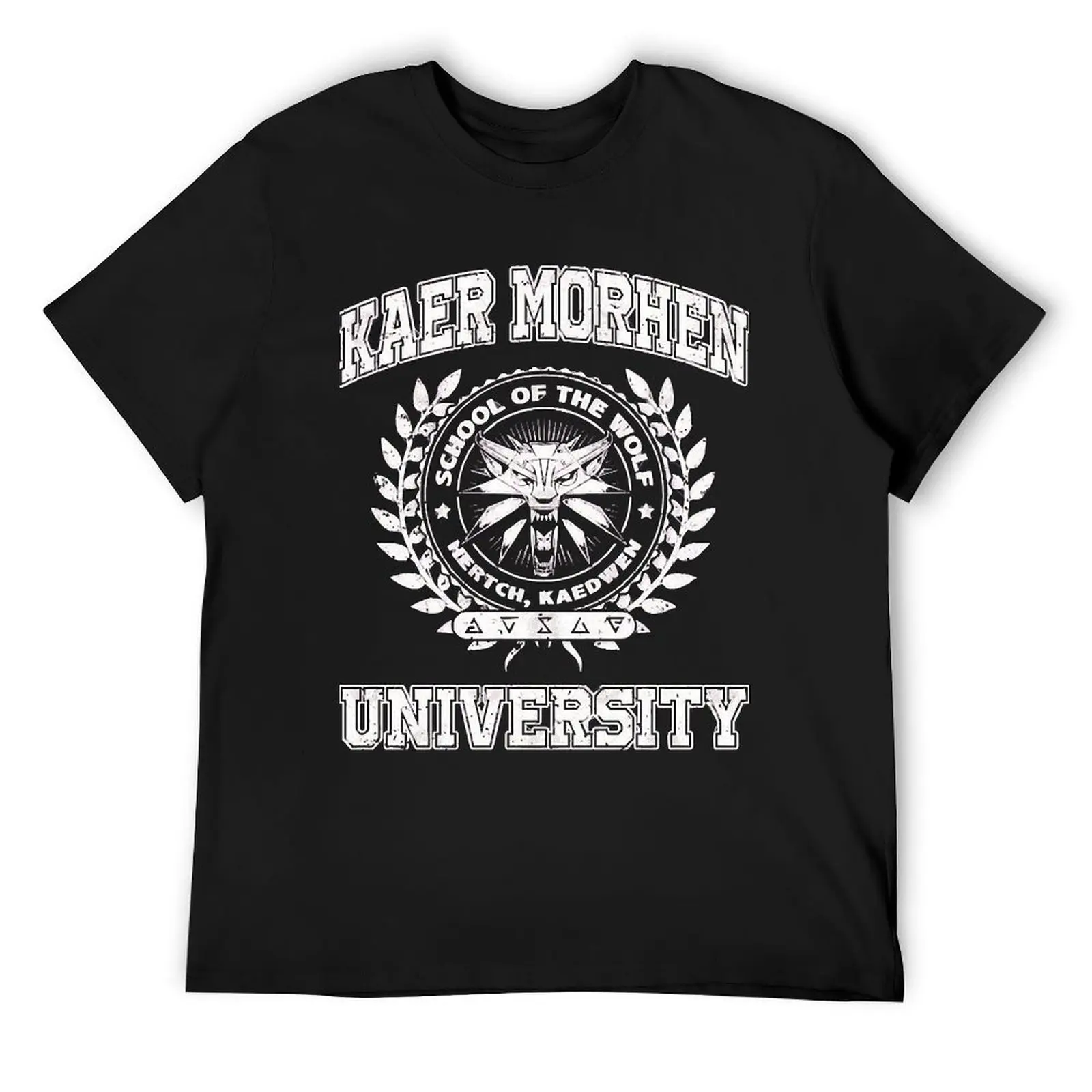 Kaer Morhen University T-Shirt summer tops quick drying cotton graphic tees workout shirts for men