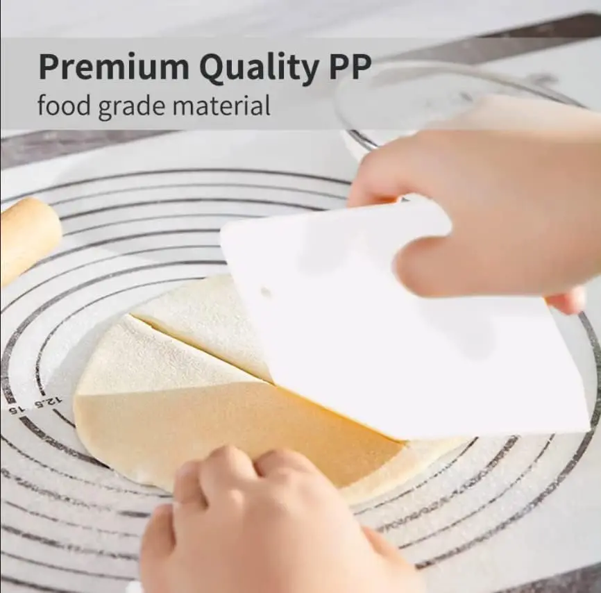 Vutyvve Raschietto per impasto, in plastica, per pizza, pasticceria, torta, set da 3