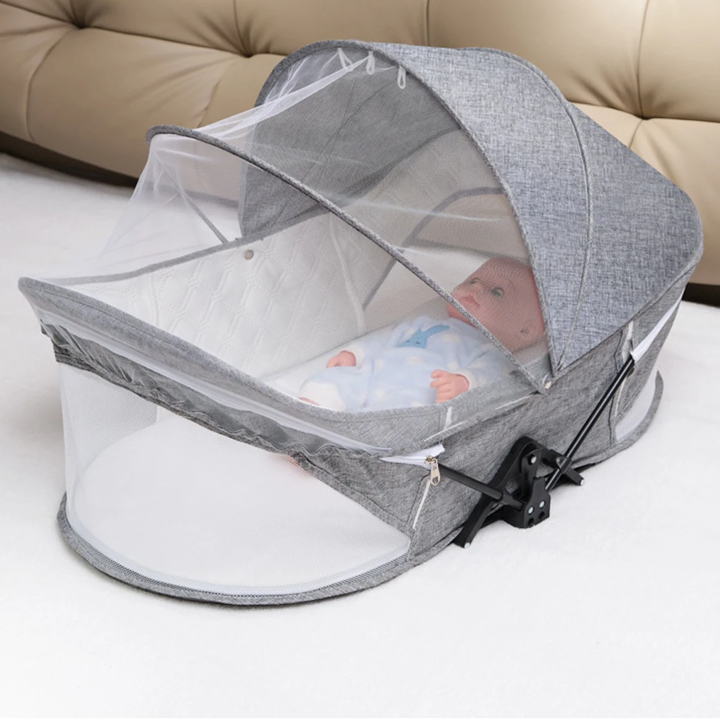 

Портативная детская кроватка-люлька с москитной сеткой, складная кроватка для новорожденных с сумкой для хранения, многофункциональная детская кроватка для путешествий