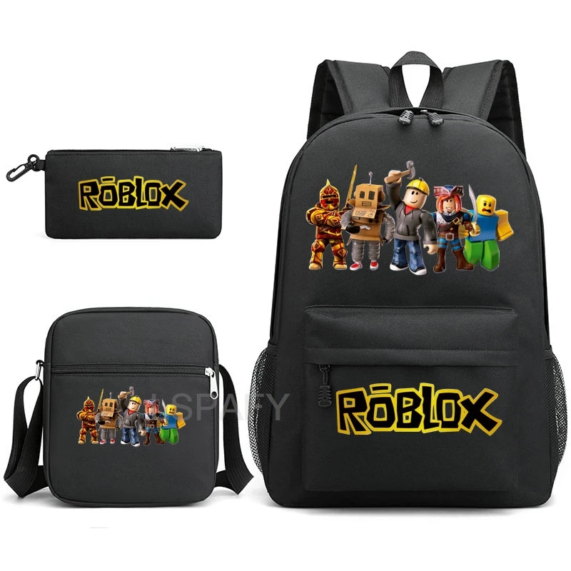 ROBLOX Backpack 3pcs Usb Waterproof Backpack Casual Travel Backpack Women Men Large Capacity Travel Laptop Backpack School Bags