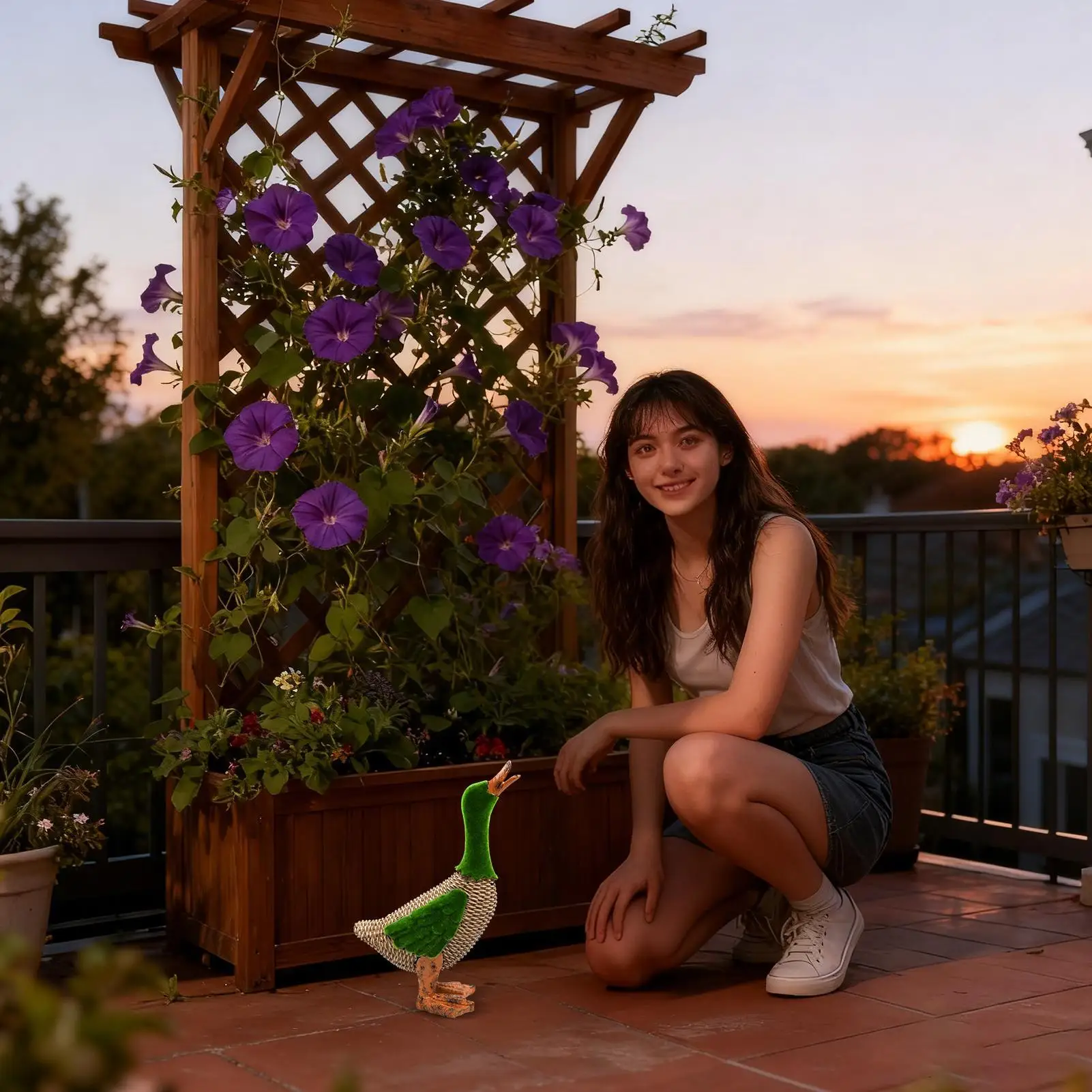 

Duck Statue Resin Collectible Tabletop Ornaments Duck Statue for Desk for Dashboard Car Interior Garden Halloween Desktop Indoor