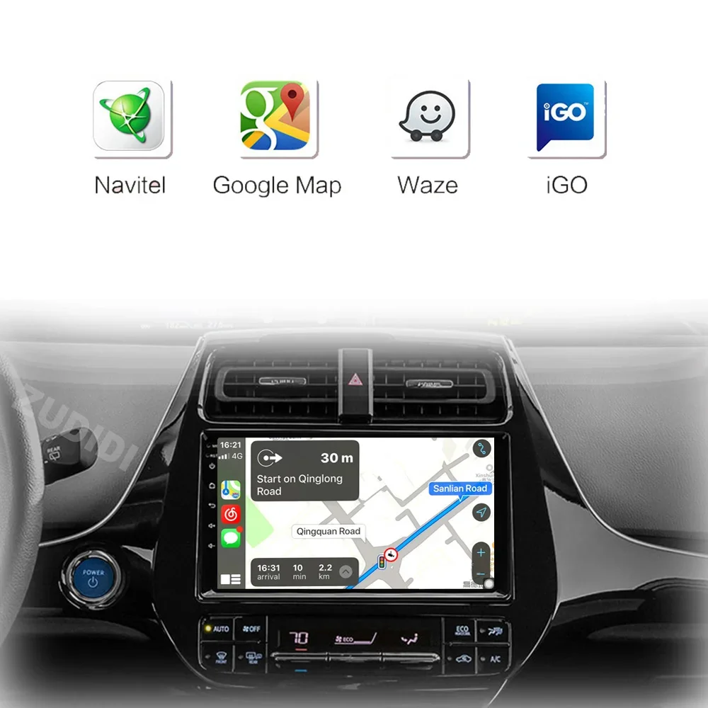 Rádio de carro para Toyota Prius, XW50 2015-2020, Receptor de sistema multimídia, Navegação GPS, Estéreo, Automático, Android, BT, 2 din, DVD