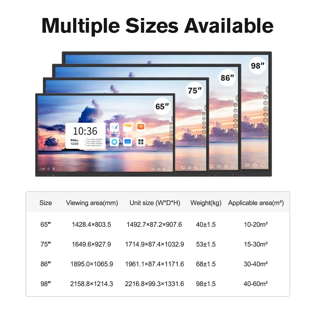 Smart Board With 4K Touch Screen Flat Panel, All Interactive Whiteboard 65 Inch 65 Inch Oled Tv Black And Silver Tv Stand 65inch