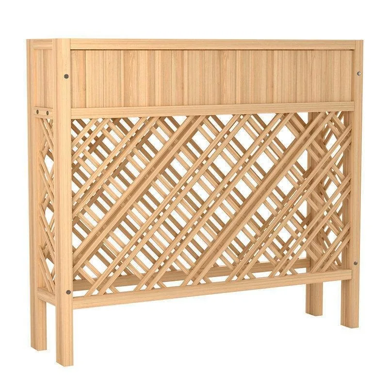Log color restaurant partition flower stand, special outdoor wooden fence fence, outdoor indoor dill pot shelf