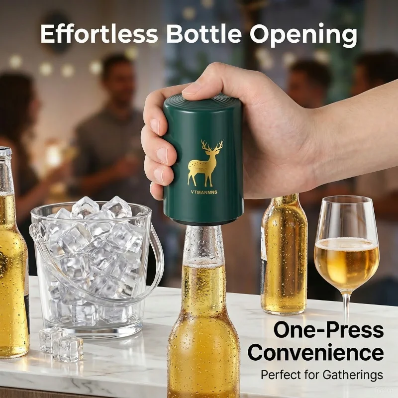 

kitchen bar magnetic automatic beer bottle opener creative stainless steel press lid portable corkscrew can גאדג'טים מגניבים