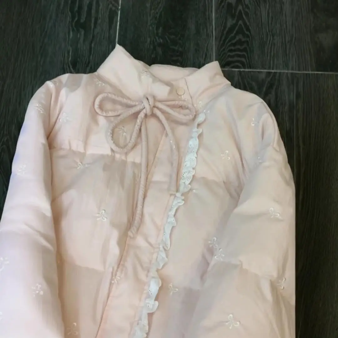 امرأة الشتاء الحلو الصلبة أبلى Parkets الساخن عقدة شعر للفتيات عادية الدافئة فو الفراء معطف الدانتيل المرقعة سترة أنيقة تحمل شعار لعبة البيسبول الكورية شيك