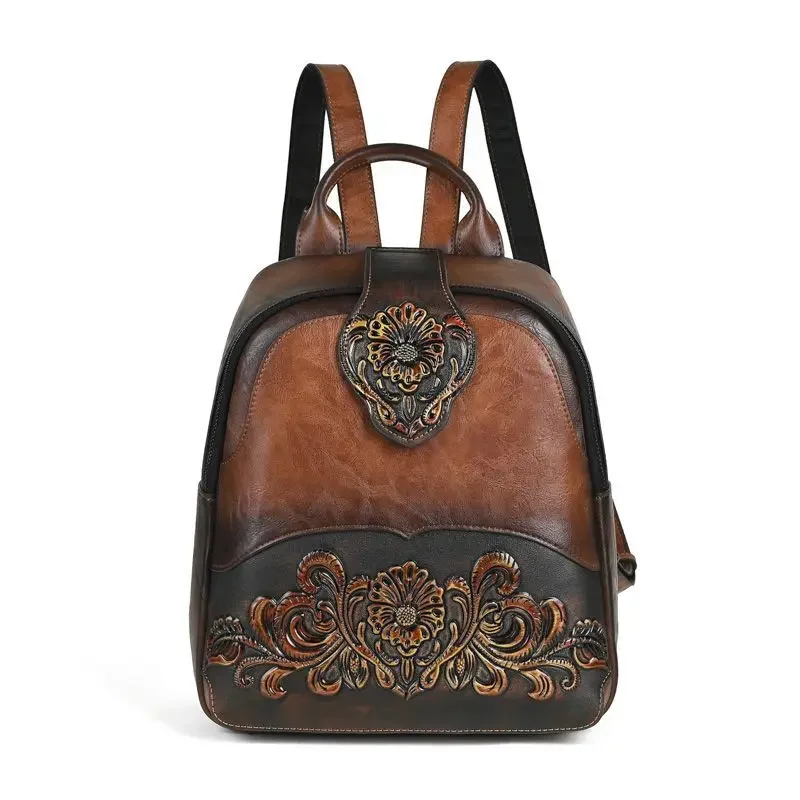 2026 New Pack High-value Pu Embossed Fashion Backpack Women's Bag Going Out Retro Women Bag All-match Bagpack