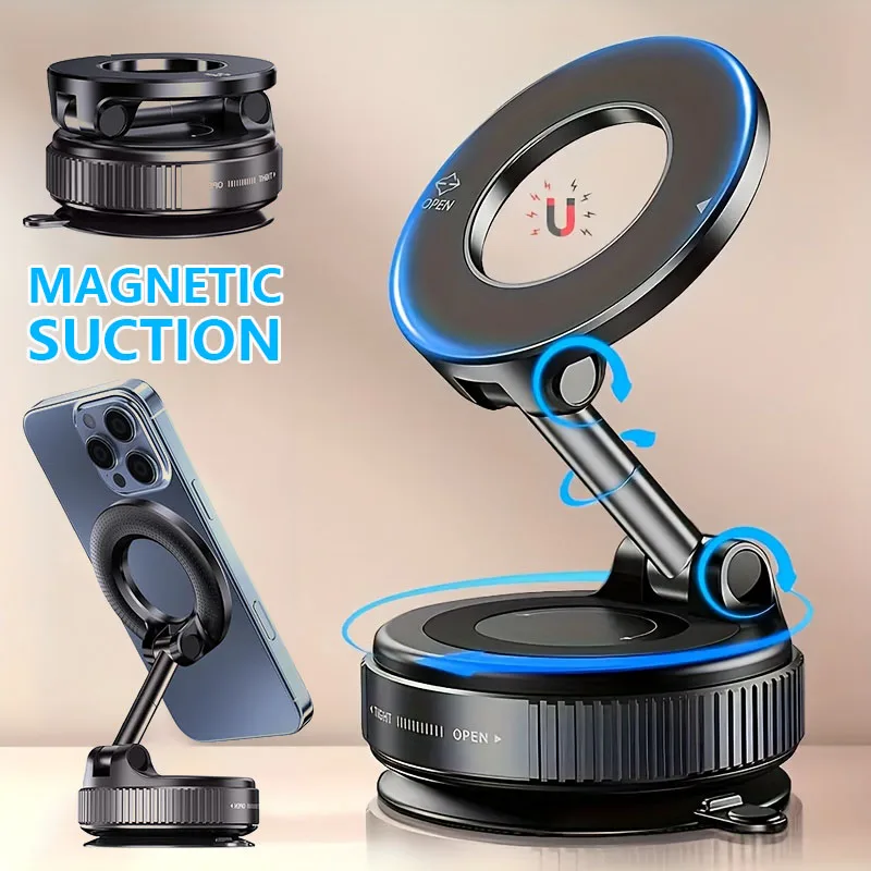 

Магнитное крепление для телефона с присоской для Magsafe 360 ° Регулируемый магнитный держатель для телефона в автомобиль, складной держатель для навигатора