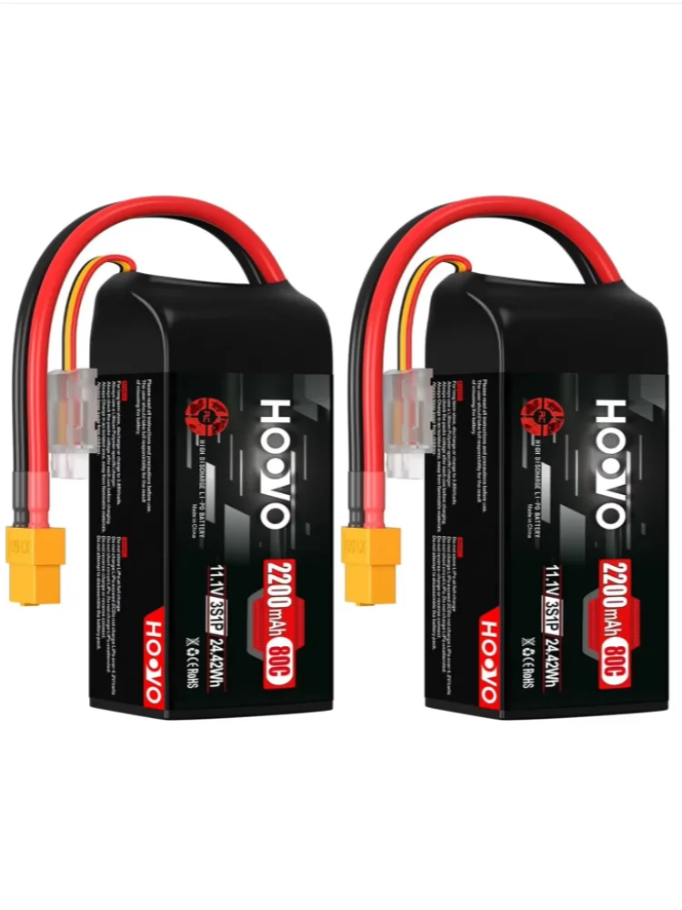 

HOOVO 3S Lipo Батарея 2200 мАч 80C 11,1 В Софтcase Shorty Lipo Батарея с разъемом XT60 для дрона RC Самолет Вертолет 2 шт.