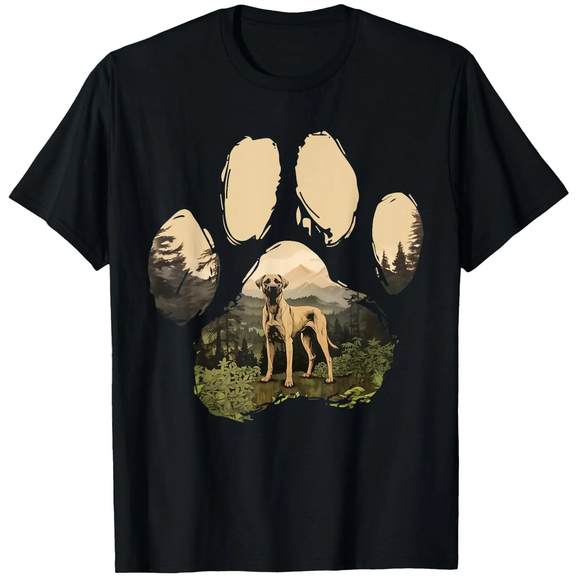 

Unisex Dog Paw T-Shirt Outdoor Mountain Forest Graphic Tee Pet Lover Hiking Camping Adventure Nature Print Casual Top Gift