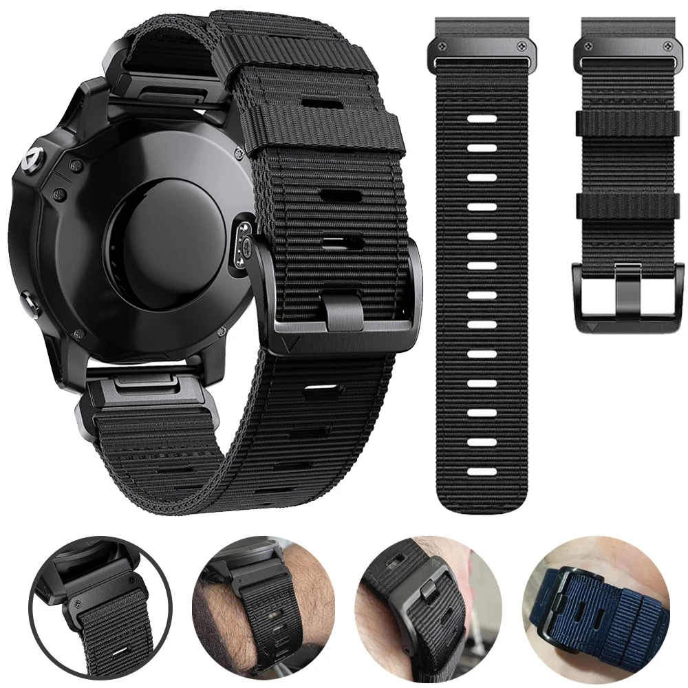 

22mm 26mm Nylon Strap For Garmin Epix Gen 2 Pro/Enduro 2 Braided Band Quickfit Wristband Descent Mk2 Mk2i Mk1 G1 MARQ Bracelet