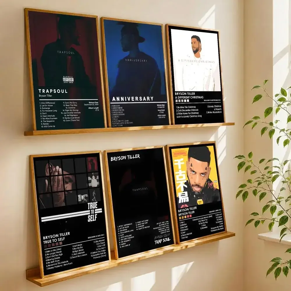 Pop Singer B-Bryson Tiller – T R A P S O U L Poster Self Adhesive Wall Art Decor for Bedroom Living Room Office Home Decor Gift