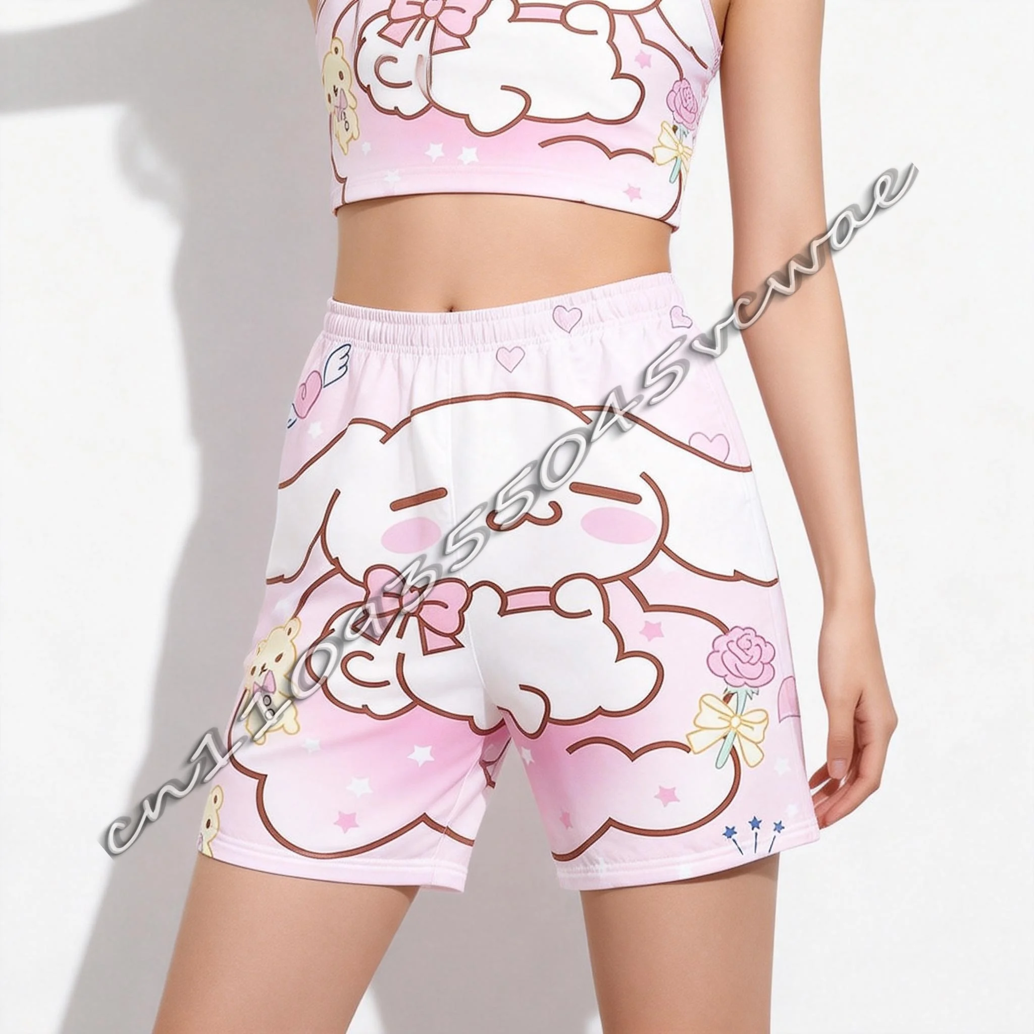 

Летние повседневные спортивные шорты для беременных и детей с тематикой Sanrio Big Eared Dog, милые и стильные, новинка 2026 года