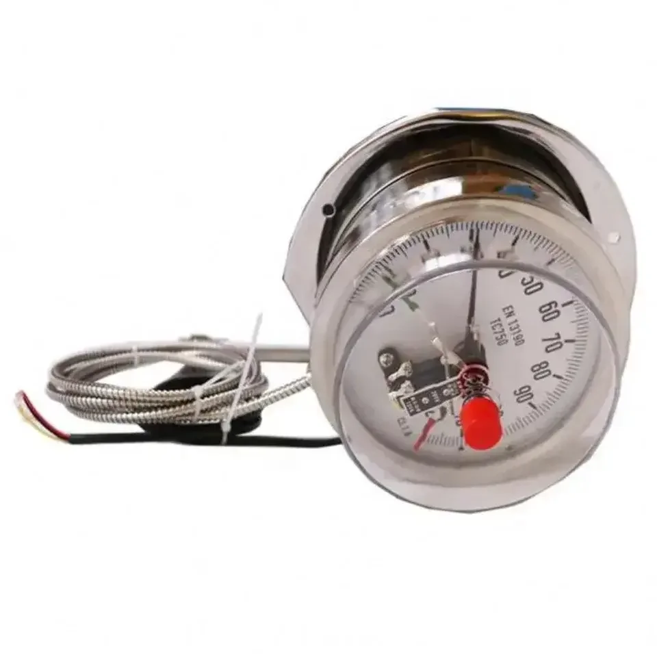 Stainless Steel Waterproof Electrical Contact Thermometer WTZ-288BF Marine Exhaust Oil Temperature Gauge