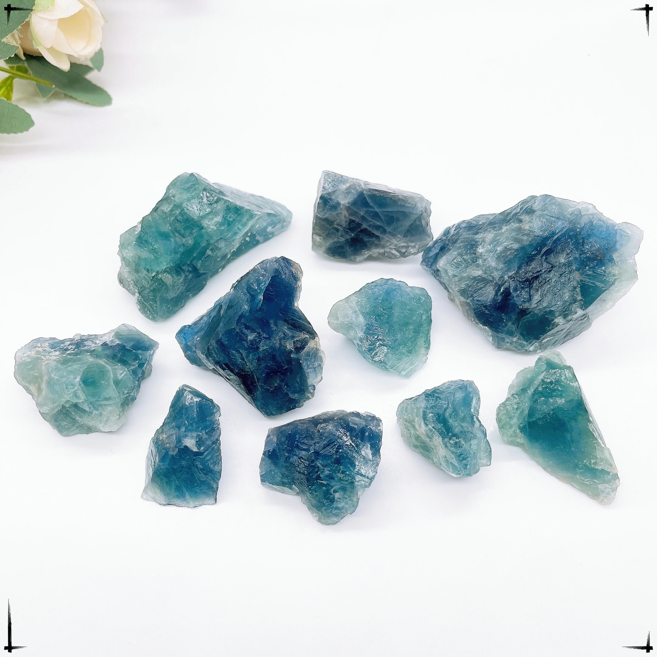 Natural Blue Green Fluorite Raw Irregular Shape Rock Minerals Specimen Crystal Quartz Healing Fish Tank Decor Home Garden Decor