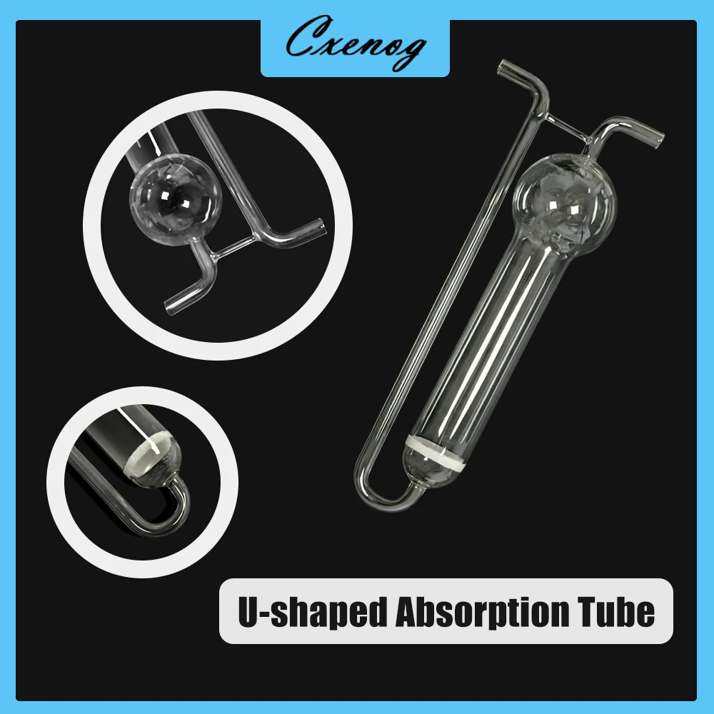 25/50ML U-shaped Porous Glass Plate Absorber Absorption Bottle Borosilicate Glass U-shape Gas Sampling Bottle Lab Glass